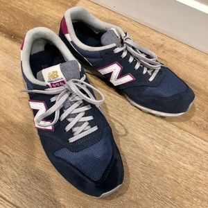 New Balance navy and pink sneakers